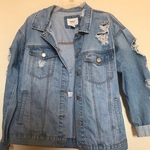 distressed denim jacket